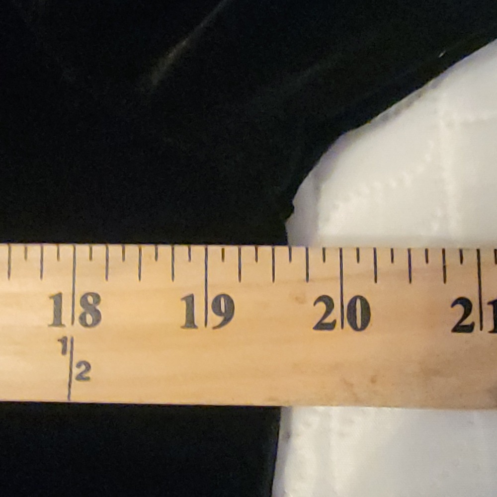 Chico's Black Velvet Tunic Top Women's 2/12/L 3/4 Sleeve Round Neck Minimalist - Picture 7 of 11